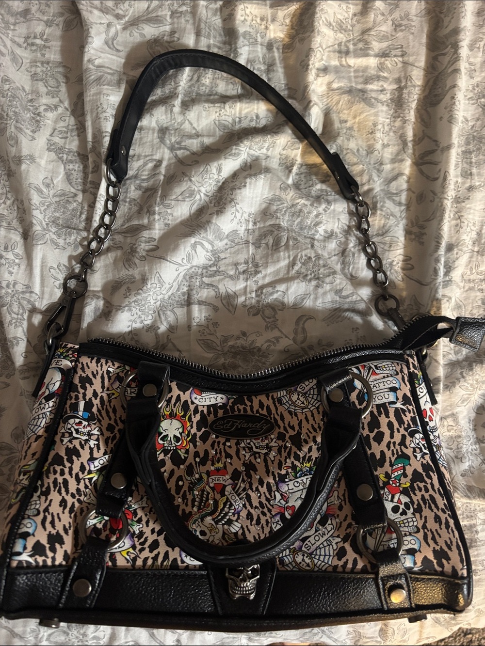Ed Hardy Leopard Print Bag